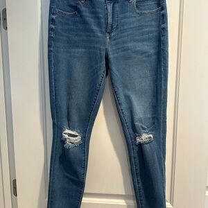 American Eagle Outfitters Ripped Blue Skinny Jeans